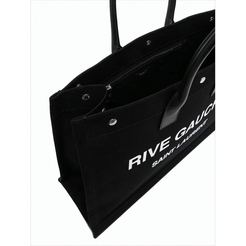 SAINT LAURENT Large Rectangular Tote Bag with Rounded Handles - Picture 3 of 9